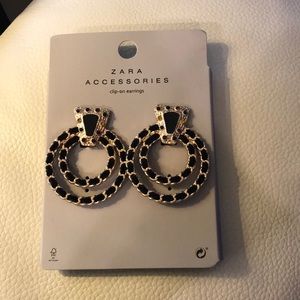 Zara Double Hoop Chain Earrings